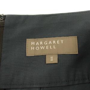 MARGARET HOWELL 21AW SILK COTTON POPLIN スカート フレア ロング 2 カーキ