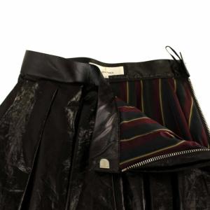 AKIRANAKA スカート フレア プリーツ ロング マキシ丈 2 S-M 黒 ブラック