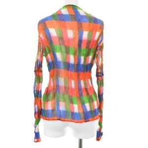 ISSEY MIYAKE プリーツ ハイネック カットソー チェック 2 マルチカラー