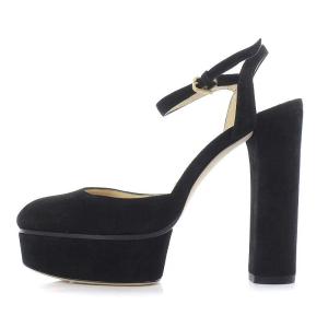 JIMMY CHOO パンプス サンダル ストラップ スエード プラットフォーム ハイヒール 36 ブラック