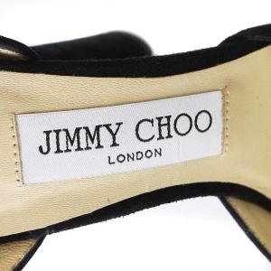 JIMMY CHOO パンプス サンダル ストラップ スエード プラットフォーム ハイヒール 36 ブラック