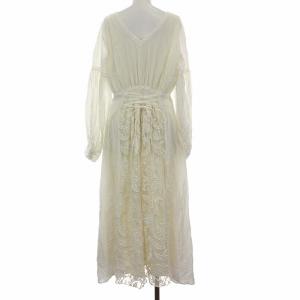 Ameri VINTAGE 20SS MEDI EMBROIDERY TULLE LACE DRESS M ホワイト