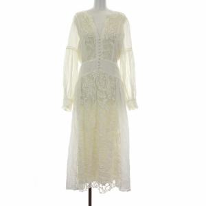 Ameri VINTAGE 20SS MEDI EMBROIDERY TULLE LACE DRESS M ホワイト