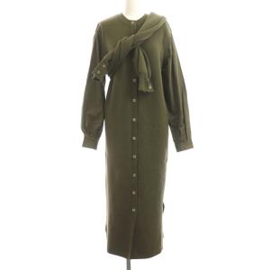 20SS MANY WAY DOCKING SHIRT DRESS ワンピース ロング 切替 カーキ
