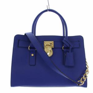 トートバッグ 2WAY チェーン レザー ブルー