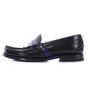 PRADA コインローファー レザー ロゴ 27.5cm ブラック