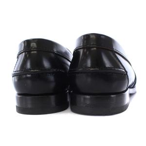 PRADA コインローファー レザー ロゴ 27.5cm ブラック