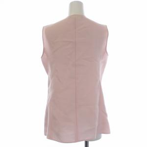 Salvatore Ferragamo ノースリーブカットソー ジップアップ ウール シルク 40 ピンク