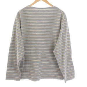 unfil cotton jesey breton shir Tシャツ カットソー ロンT ボーダー 3 グレー