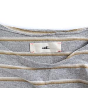 unfil cotton jesey breton shir Tシャツ カットソー ロンT ボーダー 3 グレー