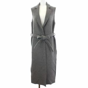 ロング ベスト コート ウール カットオフ 38 グレー