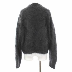 BLAMINK ファーカシミヤクルーネックロングスリーブニット 36 グレー