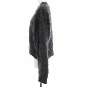 BLAMINK ファーカシミヤクルーネックロングスリーブニット 36 グレー