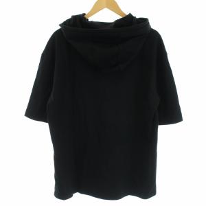 HUGO BOSS プルオーバー五分袖ハーフジッパーパーカー M ブラック