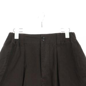 MHL. 21SS FINE COMPACT COTTON POPLIN フレアスカート ロング コットン タック 2 M 茶 ブラウン