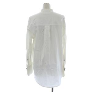 ENFOLD 21AW BIGボタンシャツ ブラウス 長袖 バンドカラー ロング コットン 38 ホワイト