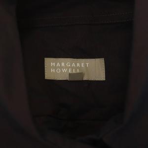 MARGARET HOWELL 21AW シャツワンピース ロング丈 偏光 コットン 1 パープル ダークパープル