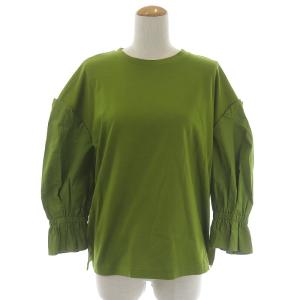 21AW コーマ天竺 パフスリーブT/SHIRT カットソー クルーネック プルオーバー 七分袖 ボリュームスリーブ コットン