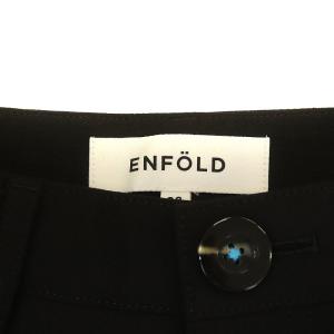 ENFOLD 21SS ダブルクロス ワイドクロップドTR ワイドパンツ 38 ブラック