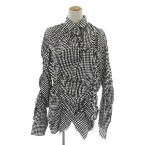 21AW ギンガムシャーリングシャツ M 黒 白