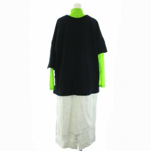 ENFOLD 22SS バックウォームレイヤードDRESS ワンピース 36 マルチカラー