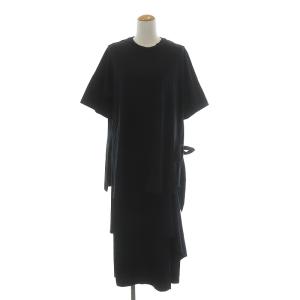 21AW クリアーハイツイスト天竺T/SHIRT DRESS ワンピース ロング丈 クルーネック フェイクレイヤード 半袖
