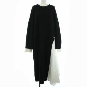 21AW SHIRT DRESS ワンピース ニットレイヤード 36 ブラック