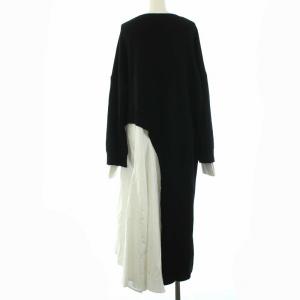 ENFOLD 21AW SHIRT DRESS ワンピース ニットレイヤード 36 ブラック