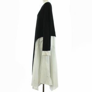 ENFOLD 21AW SHIRT DRESS ワンピース ニットレイヤード 36 ブラック