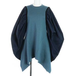 21AW ニットチュニック アシンメトリー 38 緑 紺