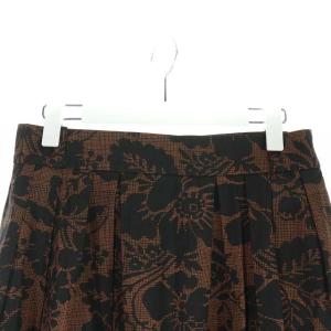 MARGARET HOWELL 20AW DAMASK COTTON LINEN TWILL フレアスカート リネン混 花柄 2