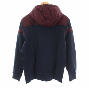 HUGO BOSS ジャケット パーカー スウェット 切替 ナイロン 長袖 ジップアップ L ネイビー
