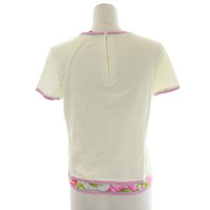 LEONARD FASHION Tシャツ カットソー クルーネック 花柄 L アイボリー ピンク