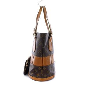 LOUIS VUITTON M42238 ヴィンテージ 旧プチバケット モノグラム トートバッグ がま口ポーチ付き ブラウン