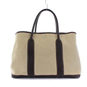 HERMES ガーデンパーティー MM トワルアッシュ ブッフル I刻印 トートバッグ ベージュ