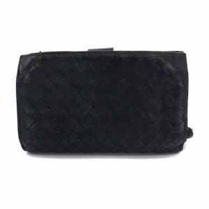 BOTTEGA VENETA 二つ折り財布 イントレチャート レザー ネイビー