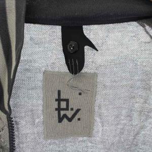 BERNHARD WILLHELM 長袖 ニットカーディガン ジップアップ 総柄 コットン M グレー