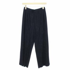 イッセイミヤケ 19SS ワイドパンツ プリーツ 3 ネイビー