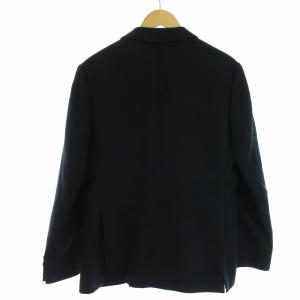 ETRO テーラードジャケット シングル 総裏地 2B コットン ウール シルク イタリア製 48 ネイビー