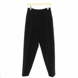 タックツイルパンツ テーパード バックフリル 38 ブラック