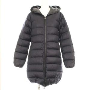 ACE WOOL ダウンコート ロング フード ナイロン 38 S M ネイビー