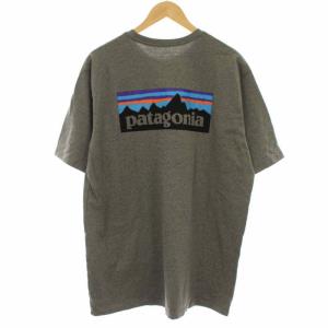 Patagonia タグ付き Tシャツ カットソー 半袖 38504SP20 ロゴ プリント クルーネック L グレー