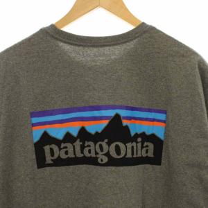 Patagonia タグ付き Tシャツ カットソー 半袖 38504SP20 ロゴ プリント クルーネック L グレー