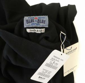 BLUE BLUE JAPAN ARIGATO ムライトテレコ ニードルステッチ タートルネックTシャツ 長袖 4 ブラック