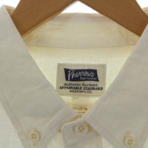 PHERROW'S ボタンダウンシャツ 七分袖  リネン L アイボリー タグ付き