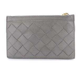 BOTTEGA VENETA マキシ イントレチャート スリップリング付き レザーキーケース コンクリート グレー