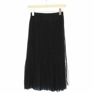 イッセイミヤケ ロングスカート プリーツ チュール シアー 2 ブラック