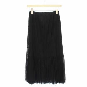 PLEATS PLEASE ISSEY MIYAKE イッセイミヤケ ロングスカート プリーツ チュール シアー 2 ブラック