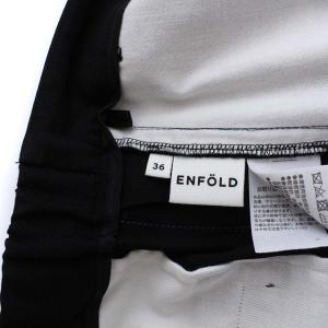 ENFOLD ドライウール ラインストレートTR ワイドパンツ 36 ブラック