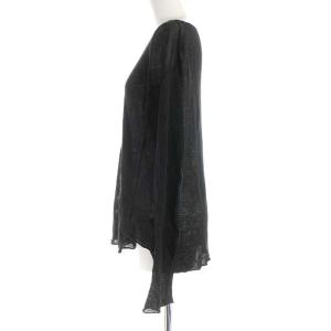 Deuxieme Classe 19SS neo beauty プルオーバー ニット カットソー リネン シースルー 長袖 ブラック